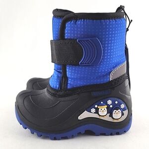 Icicles Blue Polar Penguin Youth Snow Waterproof Fleece Boots Lights Up Size 6